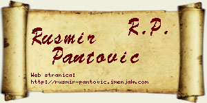 Rusmir Pantović vizit kartica